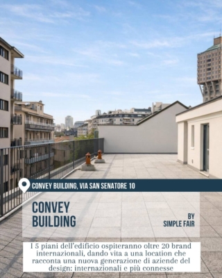 Terrazza del Convey Building, nuova location con brand internazionali del design.