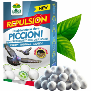 Disabituante in sfere di cellulosa di Albagarden che scaccia sia piccioni che ratti. Prezzo: 15,90 euro su amazon.it Disabituante in sfere di cellulosa di Albagarden che scaccia sia piccioni che ratti. Prezzo: 15,90 euro su amazon.it