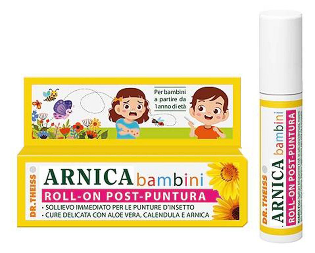 Roll-on post puntura Arnica bambini
di Dr. Theiss con aloe, calendula
e arnica montana
da 15 ml costa 9,50 euro. www.naturwaren.it