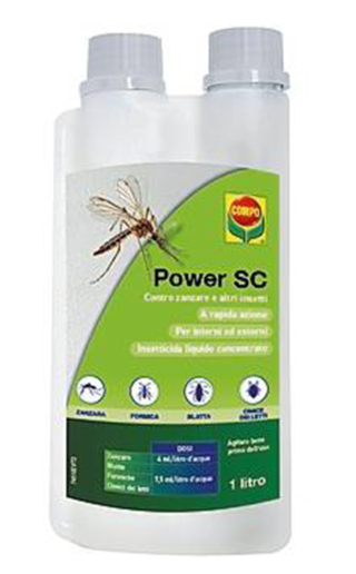 L'insetticida concentrato
contro le zanzare, COMPO Power SC di Compo è adatto
per interni e spazi esterni. www.compo-hobby.it