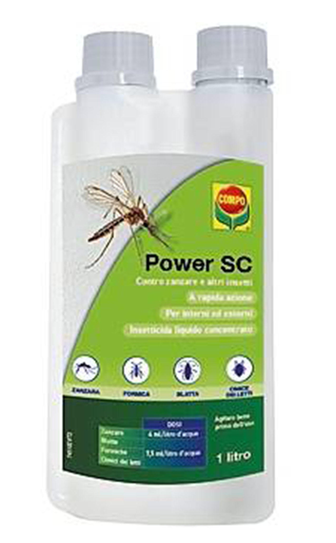 L'insetticida concentrato
contro le zanzare, COMPO Power SC di Compo è adatto
per interni e spazi esterni. www.compo-hobby.it