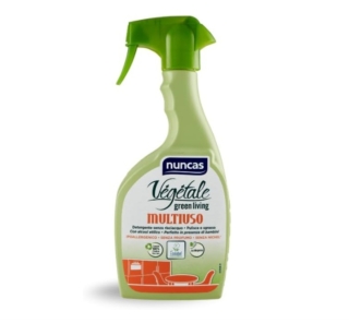 Nuncas Vegetale Sgrassante Multiuso è efficace in una sola passata per rimuovere polvere, impronte e unto da legno, laminato, ceramica e plastica. La sua formula ipoallergenica, con alcool etilico da coltivazioni biologiche, rispetta la pelle e le superfici. Prezzo 5,75 euro. https://nuncas.com/