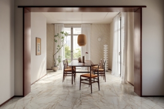 Il gres porcellanato smaltato Palazzo di Serenissima rilegge otto marmi italiani in modo realistico, tra cui versione Rosa Bellissimo. Disponibile anche Calacatta Dorato, Verde Orientale, Grigio Minerale, Bianco Camouflage, Arabescato Oro, Saint Laurent Tabacco e Fiorentino. La superficie è Naturale o Silk. Formato 60 x 120 cm costa 93 euro al mq + Iva. www.serenissima.re.it Il gres porcellanato smaltato Palazzo di Serenissima rilegge otto marmi italiani in modo realistico, tra cui versione Rosa Bellissimo. Disponibile anche Calacatta Dorato, Verde Orientale, Grigio Minerale, Bianco Camouflage, Arabescato Oro, Saint Laurent Tabacco e Fiorentino. La superficie è Naturale o Silk. Formato 60 x 120 cm costa 93 euro al mq + Iva. www.serenissima.re.it