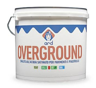 Lo smalto all'acqua Overground di Ard Raccanello per pavimenti e piastrelle si stende su una ampia varietà di materiali (inclusi cemento e cotto) ed è particolarmente resistente all'usura,
al calpestio e ai carichi pesanti. A effetto liscio e compatto, è facile da pulire
e igienizzare. Prezzo da rivenditore. www.ard-raccanello.it