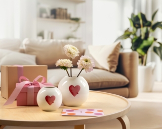 Per le mamme più romantiche e sognatrici, Villeroy e Boch ha pensato ad una selezione di prodotti della linea With Love, caratterizzata da disegni che raffigurano un piccolo angelo custode e l'intramontabile cuore, simbolo di amore e di affetto. Tutti gli elementi sono in porcellana Premium bianca decorata con motivi ad acquerello. Prezzo del vaso: 11,90 euro. www.villeroy-boch.it