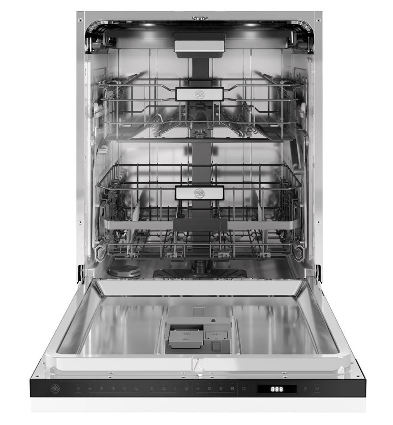 La lavastoviglie da incasso larga 60 cm Serie Professional DW60S3IBPSS di Bertazzoni offre una capacità di 14 coperti distribuiti su tre cestelli, inclusi un cassetto superiore regolabile in altezza e un cassetto posate multifunzionale. Ha motore Inverter DualSmart Brushless con doppia pompa e sensore di torbidità che ottimizza il consumo energetico e il sistema Smart Auto Dose, dosa automaticamente il detergente fino a 12 lavaggi. In classe B, ha filtro Auto Clean che riduce al minimo la manutenzione, mantenendo il sistema sempre pulito e una luce di stato laterale che segnala l’avanzamento del ciclo. Prezzo 2.819 euro. www.bertazzoni.com