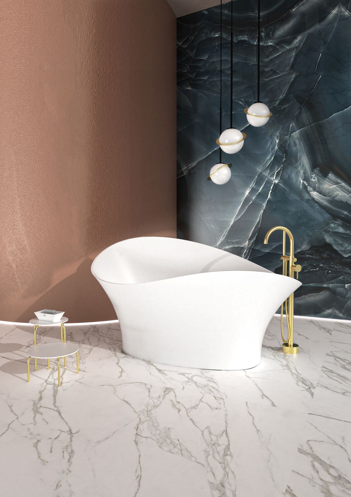 Ha forme asimmetriche, morbide e sinuose la vasca Flower Style di Glass Design in finitura bianco matt. Il design si ispira al mondo della natura e dei fiori. È realizzata in Vetrofreddo®Compact, completato dall’unione di ossidi di alluminio, ossidi di titanio e resine acrilate. Misura L 117 x P 66,1 x H 93,3 cm. Prezzo, Iva esclusa, 6.300 euro. www.glassdesign.it Ha forme asimmetriche, morbide e sinuose la vasca Flower Style di Glass Design in finitura bianco matt. Il design si ispira al mondo della natura e dei fiori. È realizzata in Vetrofreddo®Compact, completato dall’unione di ossidi di alluminio, ossidi di titanio e resine acrilate. Misura L 117 x P 66,1 x H 93,3 cm. Prezzo, Iva esclusa, 6.300 euro. www.glassdesign.it