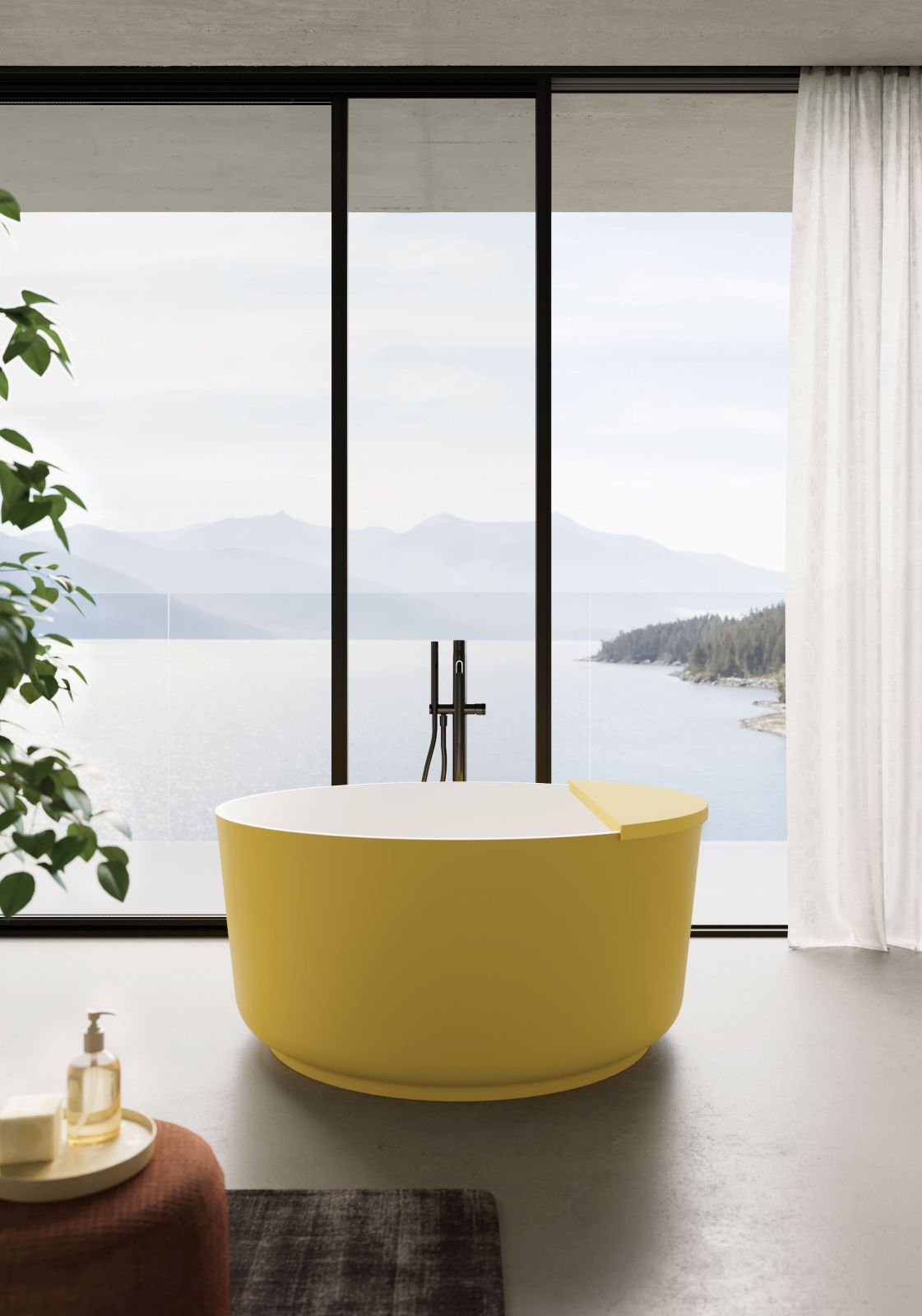 È ispirata alla forma perfetta del cerchio la vasca da bagno freestanding rotonda Soul di Disenia. In M-Solid, ha finitura bianco opaco. Esternamente o interamente, può essere verniciata nei colori laccati opachi. La finitura del coperchio piletta è in tinta. Senza troppopieno, è disponibile con piletta “Up & Down”. Misura ø 110 x H 51 cm. Prezzo su richiesta. www.disenia.it È ispirata alla forma perfetta del cerchio la vasca da bagno freestanding rotonda Soul di Disenia. In M-Solid, ha finitura bianco opaco. Esternamente o interamente, può essere verniciata nei colori laccati opachi. La finitura del coperchio piletta è in tinta. Senza troppopieno, è disponibile con piletta “Up & Down”. Misura ø 110 x H 51 cm. Prezzo su richiesta. www.disenia.it