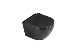 Ha sistema di risciacquo rimless il vaso sospeso Cardano di Iperceramica nella finitura nera opaca. Misura L 37 x P 48,5 cm. Prezzo 290,90 euro. www.iperceramica.it