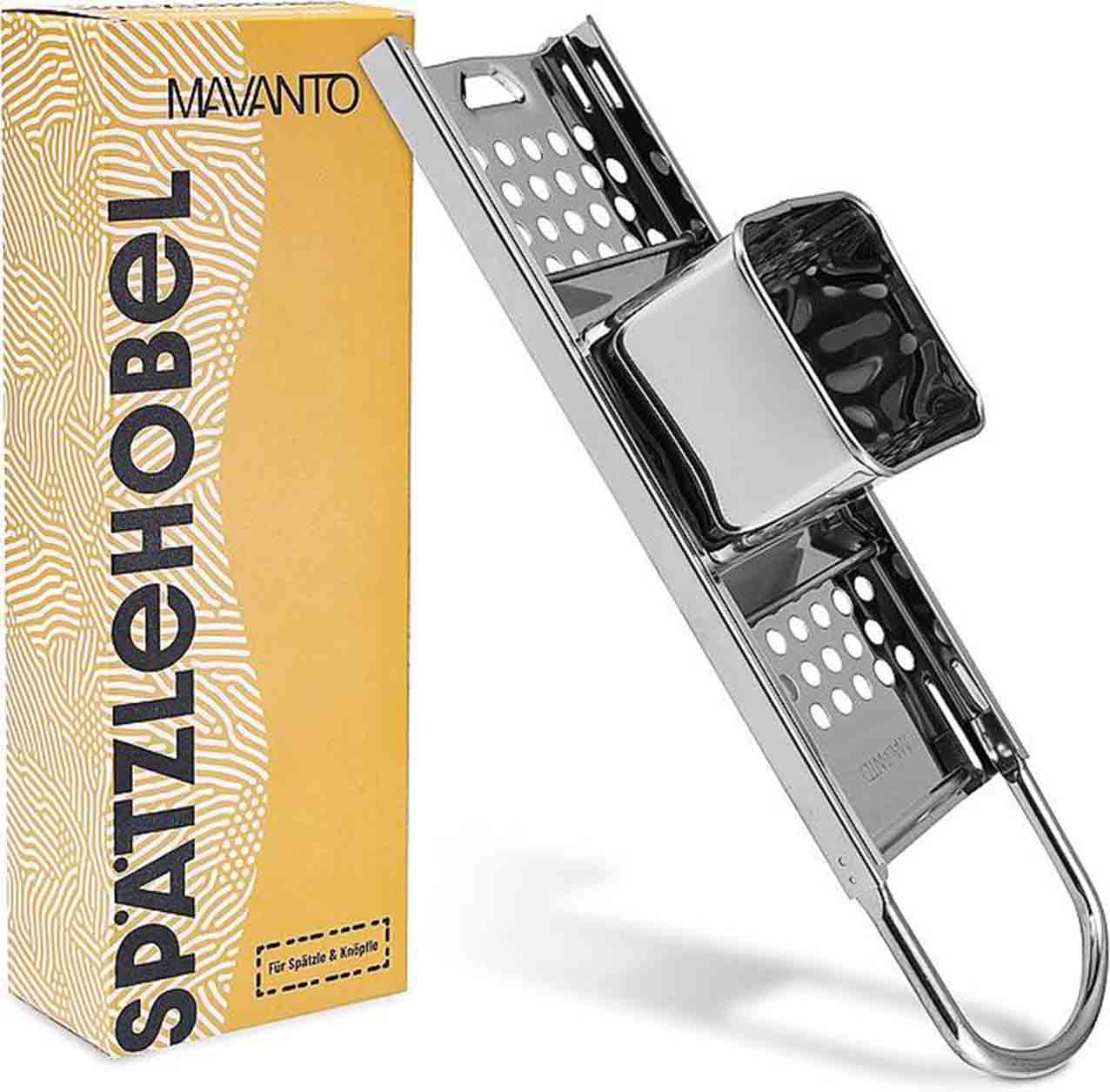 È in acciaio inox l'attrezzo per spatzle & knöpfle fatti in casa. Misura 32 x 11 x H 6,5H cm. Di Mavanto®, in vendita a 19,90 euro su www.amazon it. È in acciaio inox l'attrezzo per spatzle & knöpfle fatti in casa. Misura 32 x 11 x H 6,5H cm. Di Mavanto®, in vendita a 19,90 euro su www.amazon it.
