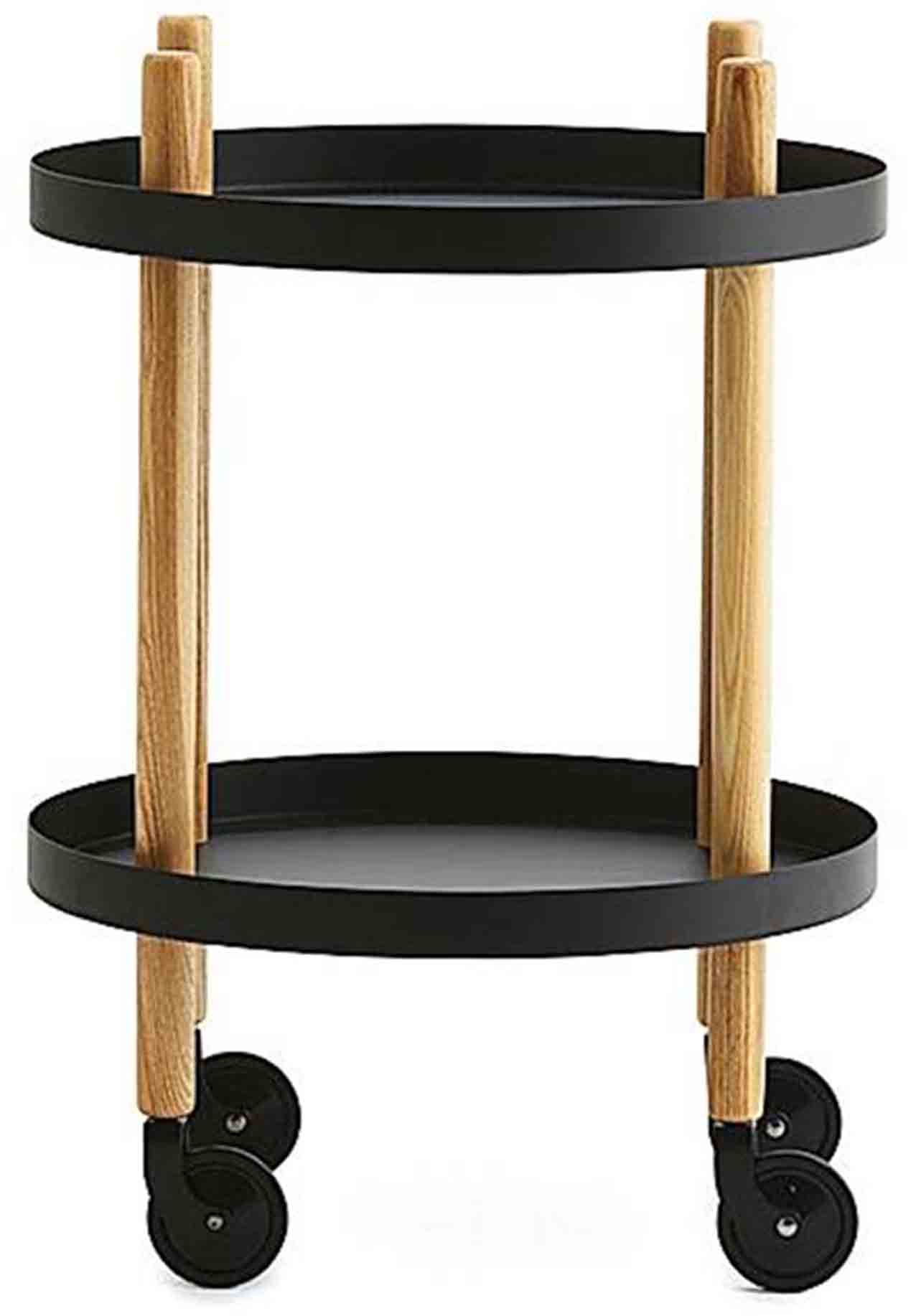 Il carrello Block di Normann Copenhagen ha due ripiani in acciaio e i sostegni in frassino; misura Ø 45 x H 64 cm. www.normann-copenhagen.com Il carrello Block di Normann Copenhagen ha due ripiani in acciaio e i sostegni in frassino; misura Ø 45 x H 64 cm. www.normann-copenhagen.com