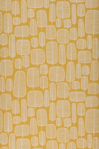 Piccole foglie stilizzate animano la carta da parati, pensata per essere applicata su una porzione mirata di parete, là dove si desidera concentrare lo sguardo (Little Trees di Carta da parati degli anni 70, www.cartadaparatideglianni70.com). Piccole foglie stilizzate animano la carta da parati, pensata per essere applicata su una porzione mirata di parete, là dove si desidera concentrare lo sguardo (Little Trees di Carta da parati degli anni 70, www.cartadaparatideglianni70.com).