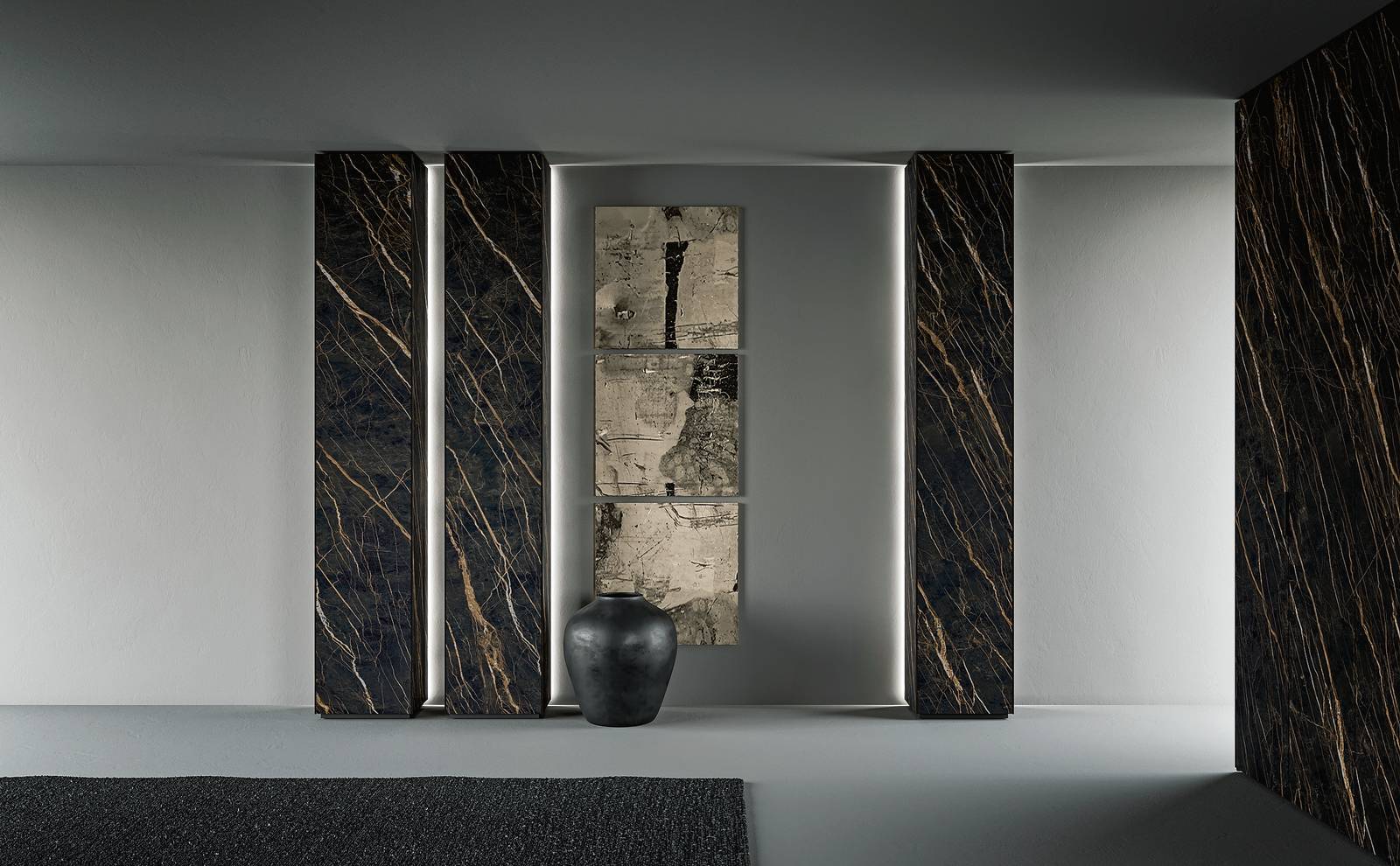 Il contenitore Wallover di Caccaro è personalizzabile in profondità e altezza, per essere versatile in ogni ambiente. Nella misura L 33 x P 36,5 x H 263,6 cm, in finitura del frontale easy kera nero Marquina, costa 2.082 euro + Iva. www.caccaro.com Il contenitore Wallover di Caccaro è personalizzabile in profondità e altezza, per essere versatile in ogni ambiente. Nella misura L 33 x P 36,5 x H 263,6 cm, in finitura del frontale easy kera nero Marquina, costa 2.082 euro + Iva. www.caccaro.com