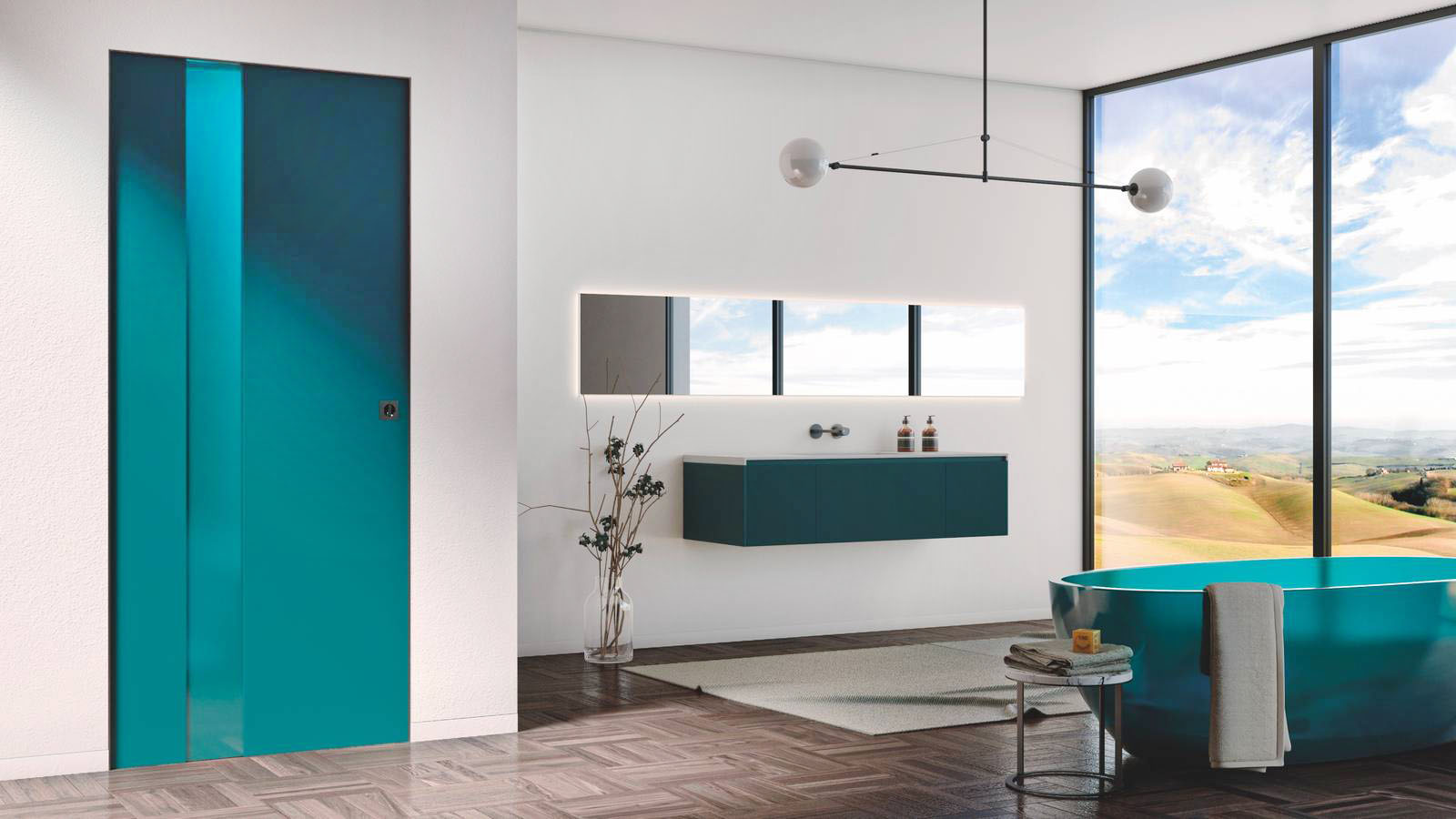 Porta interna a scomparsa nel muro Freestyle, con controtelaio New Space Raso Muro, con rivestimento colore RAL. Porta interna a scomparsa nel muro Freestyle, con controtelaio New Space Raso Muro, con rivestimento colore RAL.