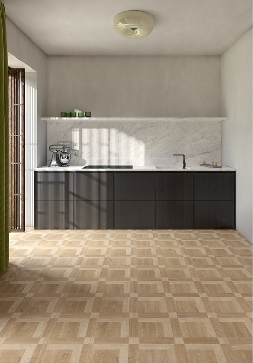 Tabula di Gardenia&Ariana interpreta con il gres porcellanato l’espressività del rovere. Due le versioni: una dall’estetica più rustica con imperfezioni (nei colori Sabbia, Havana, Fieno e Miele) e una dalla superficie leggermente tridimensionale e senza nodi. Nel formato 60 x 60 cm, Genuine Combo, che ricorda il disegno a cassettoni, costa 73,90 euro al mq + Iva. www.gardenia.it Tabula di Gardenia&Ariana interpreta con il gres porcellanato l’espressività del rovere. Due le versioni: una dall’estetica più rustica con imperfezioni (nei colori Sabbia, Havana, Fieno e Miele) e una dalla superficie leggermente tridimensionale e senza nodi. Nel formato 60 x 60 cm, Genuine Combo, che ricorda il disegno a cassettoni, costa 73,90 euro al mq + Iva. www.gardenia.it