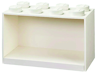 La mensola Lego Brick Shelf di Room Copenhagen è in plastica priva di Bpa e di ftalati. Da L 31,8 x P 15,9 x H 21,1 costa 29,90 euro. roomcopenhagen.com