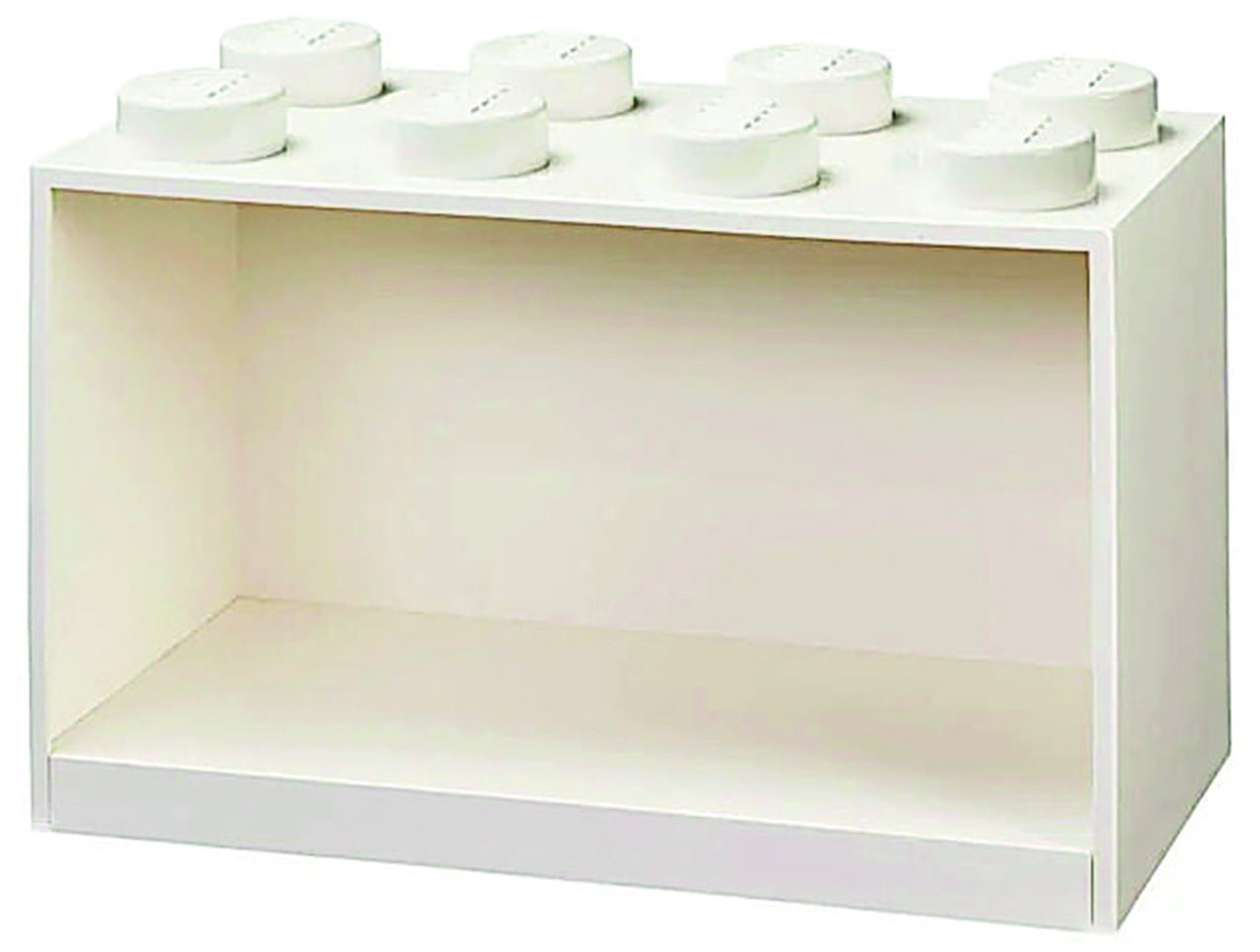La mensola Lego Brick Shelf di Room Copenhagen è in plastica priva di Bpa e di ftalati. Da L 31,8 x P 15,9 x H 21,1 costa 29,90 euro. roomcopenhagen.com