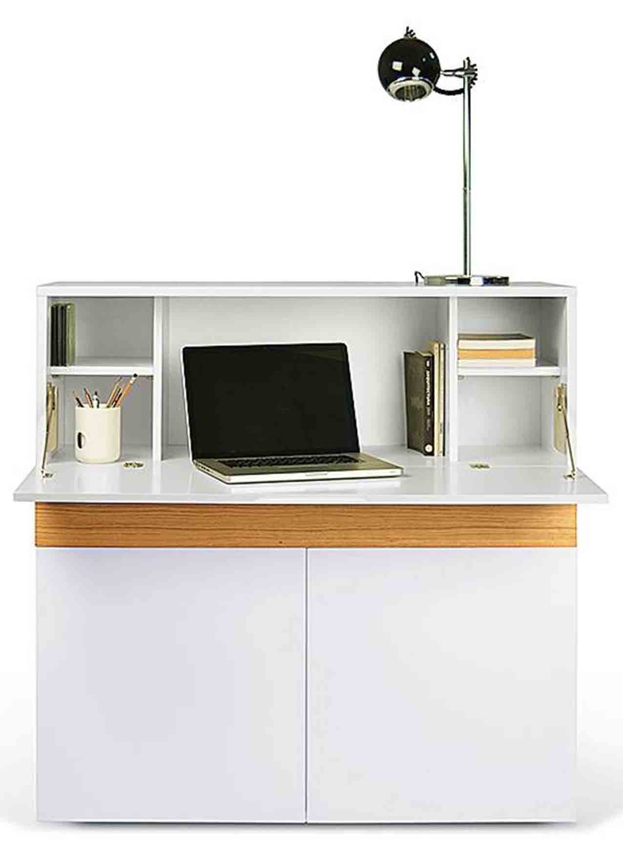 Il mobile con scrittoio a ribalta Focus di TemaHome, ha la struttura in Mdf bianco opaco con dettagli in legno. Misura L 110 x P 42/75,5 x H 109 cm e costa 1.069 euro. In vendita su www.bonami.it Il mobile con scrittoio a ribalta Focus di TemaHome, ha la struttura in Mdf bianco opaco con dettagli in legno. Misura L 110 x P 42/75,5 x H 109 cm e costa 1.069 euro. In vendita su www.bonami.it