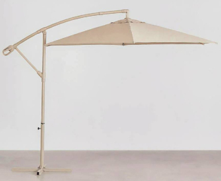 Salina di Sklum è l'ombrellone con struttura in alluminio verniciato a polvere, regolabile in altezza tramite manovella; il tessuto offre una protezione UV 50. Misura Ø 295 x H max 244 cm. Costa 96,95 euro. www.sklum.com