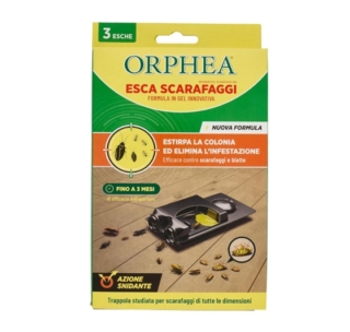 Orphea Esca Scarafaggi è un insetticida in formulazione gel da utilizzare in interni, efficace contro le specie adulte di Blattella germanica, Blatta orientalis e Periplaneta americana. I risultati sono visibili in pochi giorni. Prezzo 4,46 euro. www.amazon.it Orphea Esca Scarafaggi è un insetticida in formulazione gel da utilizzare in interni, efficace contro le specie adulte di Blattella germanica, Blatta orientalis e Periplaneta americana. I risultati sono visibili in pochi giorni. Prezzo 4,46 euro. www.amazon.it