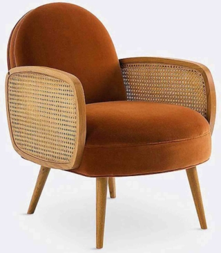 La poltrona Buisseau di La Redoute Interieurs abbina il velluto in cotone al vimini. I braccioli e le gambe sono in massello di rovere. Misura L 59,2 x P 82 x H 75,5 cm. www.laredoute.com La poltrona Buisseau di La Redoute Interieurs abbina il velluto in cotone al vimini. I braccioli e le gambe sono in massello di rovere. Misura L 59,2 x P 82 x H 75,5 cm. www.laredoute.com