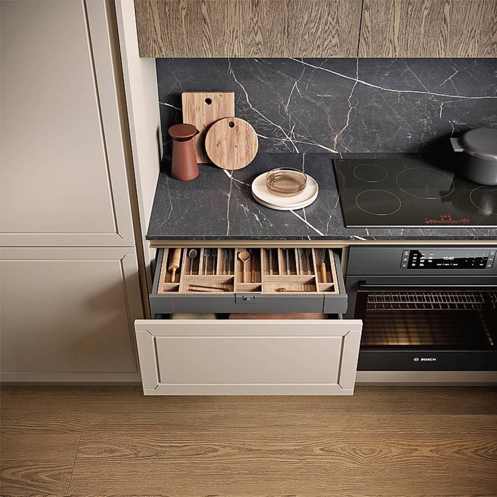 Il portaposate Myriad 5
di Moretti Compact Cucine,
di rovere naturale,
è un dettaglio funzionale
che ottimizza l'interno
del cassettone. www.cucine.moretticompact.it) Il portaposate Myriad 5
di Moretti Compact Cucine,
di rovere naturale,
è un dettaglio funzionale
che ottimizza l'interno
del cassettone. www.cucine.moretticompact.it)
