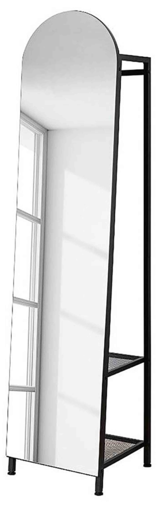 Lo specchio Huffie di Loftscape, in ferro verniciato a polvere, è anche scaffale, misura L 40 x P 36 x H 165 cm. Costa 79,99 euro. In vendita su www.home24.it. Lo specchio Huffie di Loftscape, in ferro verniciato a polvere, è anche scaffale, misura L 40 x P 36 x H 165 cm. Costa 79,99 euro. In vendita su www.home24.it.