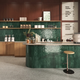 Granito di Ceramica Magica, Terratinta Group reinterpreta l’antica arte del seminato con il gres porcellanato. Sei le colorazioni: White, Black & White, Green, Peach, Taupe, Microcosmi, tutte con finitura matt opaca. È nel formato 80 x 80 cm e costa 56,50 euro al mq + Iva. www.terratintagroup.com