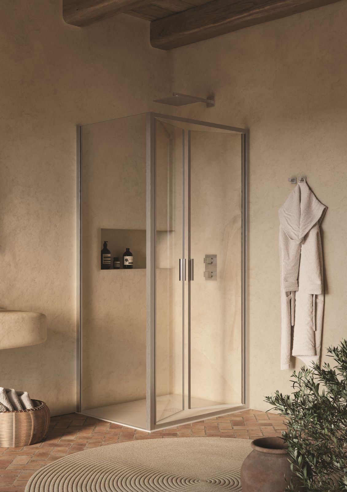Ha porta Saloon il box doccia CEE SUPER di Samo con parete fissa. Il vetro trasparente ha uno spessore di 6 mm e i profili sono con finitura nickel spazzolato. La porta misura L 87-91 x H 200 cm, la parete fissa L 87-89 x H 200 cm. Prezzo 1.761 euro. www.samo.it Ha porta Saloon il box doccia CEE SUPER di Samo con parete fissa. Il vetro trasparente ha uno spessore di 6 mm e i profili sono con finitura nickel spazzolato. La porta misura L 87-91 x H 200 cm, la parete fissa L 87-89 x H 200 cm. Prezzo 1.761 euro. www.samo.it