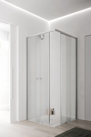 La cabina doccia modello Vento della linea Ibra Showers di Arbi Arredobagno in vetro trasparente ha configurazione ad angolo con doppia porta scorrevole. I profili e dettagli in finitura inox. In abbinamento è stato usato il piatto doccia Arya in Tekorstone Bianco. Misura L 80 x P 80 cm. Prezzo su richiesta. www.arbiarredobagno.com La cabina doccia modello Vento della linea Ibra Showers di Arbi Arredobagno in vetro trasparente ha configurazione ad angolo con doppia porta scorrevole. I profili e dettagli in finitura inox. In abbinamento è stato usato il piatto doccia Arya in Tekorstone Bianco. Misura L 80 x P 80 cm. Prezzo su richiesta. www.arbiarredobagno.com
