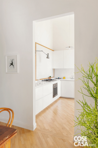 cucina angolare bianca