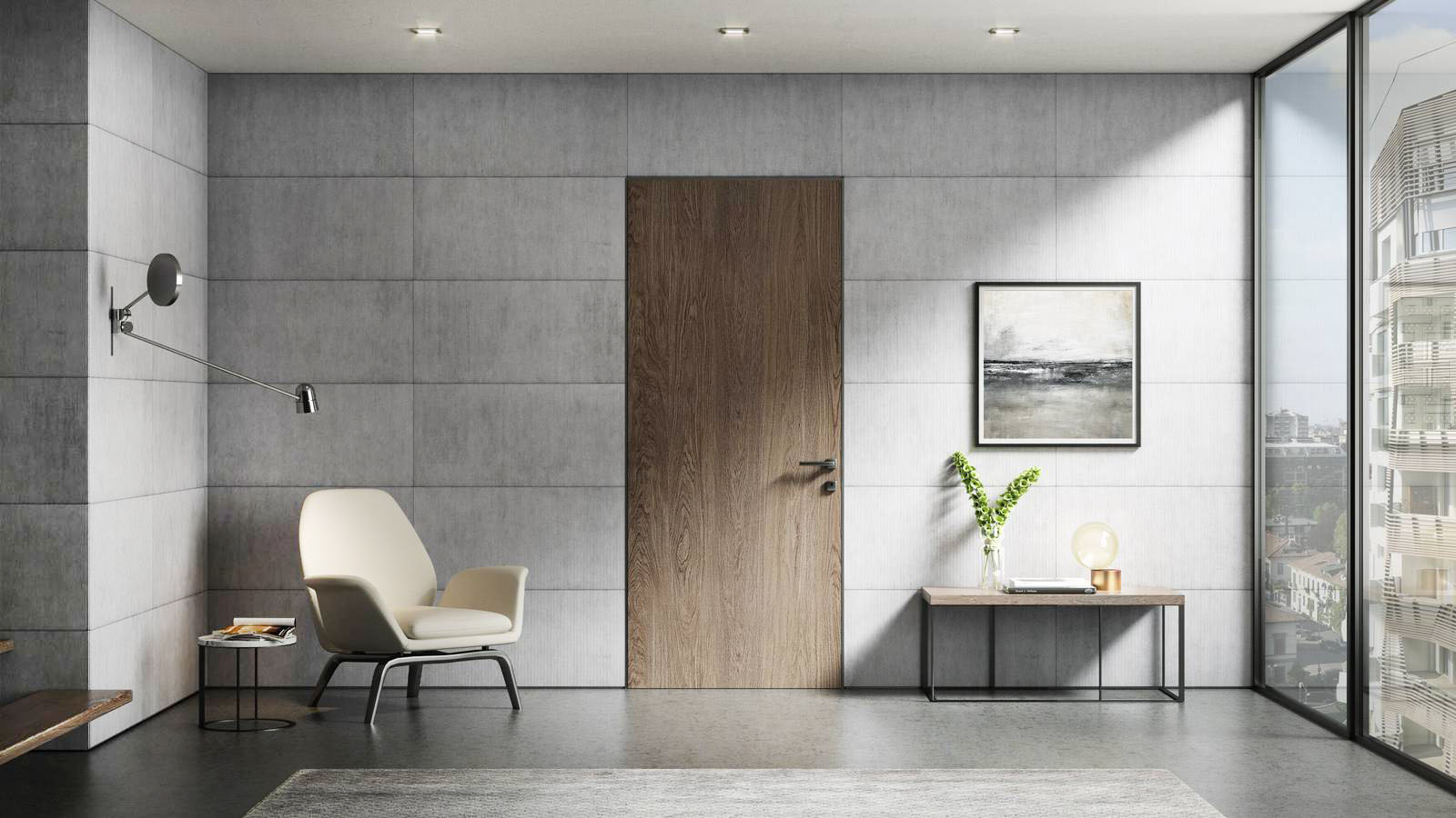 Porta blindata Sleek con rivestimento Alter Noce Tabacco Porta blindata Sleek con rivestimento Alter Noce Tabacco