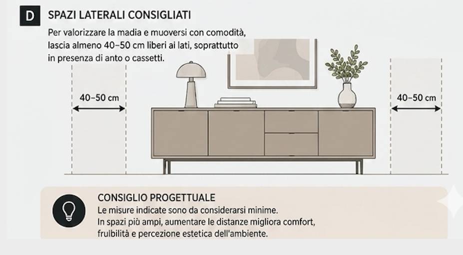 distanza tra arredi pareti e madie D