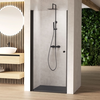 Ha anta basculante la doccia in nicchia della collezione Dia di rivea distribuita da Reuter. Il vetro di sicurezza temperato chiaro è con rivestimento RiveaClean. Il profilo è in alluminio nero opaco. Misura L 80 x H 195 cm. Prezzo 842,03 euro. www.reuter.com Ha anta basculante la doccia in nicchia della collezione Dia di rivea distribuita da Reuter. Il vetro di sicurezza temperato chiaro è con rivestimento RiveaClean. Il profilo è in alluminio nero opaco. Misura L 80 x H 195 cm. Prezzo 842,03 euro. www.reuter.com