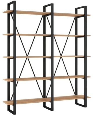 La libreria Viva di Conforama Italia abbina cinque ripiani in melaminico effetto rovere a una solida struttura in metallo verniciato. Misura L 152 x P 29,5 x H 175 cm. www.conforama.it La libreria Viva di Conforama Italia abbina cinque ripiani in melaminico effetto rovere a una solida struttura in metallo verniciato. Misura L 152 x P 29,5 x H 175 cm. www.conforama.it