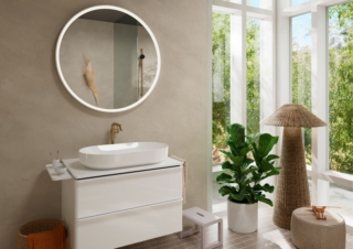 Ha design arrotondato e linee morbide il miscelatore monocomando per lavabo Tecturis S CoolStart EcoSmart+ di Hansgrohe in foto nel colore bronzo spazzolato. La tecnologia EcoSmart+ riduce il consumo di acqua a soli 4 l/min a una pressione di 3 bar. Grazie a CoolStart, quando la maniglia è in posizione centrale scorre solo acqua fredda. Ha piletta push-open. Misura L 13,9 x H 15,1 cm. Prezzo 485,44 euro. www.hansgrohe.it