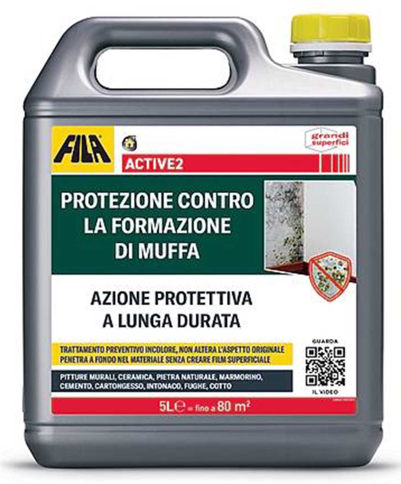 A base acqua, ACTIVE2 di FILA Solutions igienizza
e ostacola la formazione
della muffa. La confezione
da 5 litri costa 68,30 euro.
www.filasolutions.com A base acqua, ACTIVE2 di FILA Solutions igienizza
e ostacola la formazione
della muffa. La confezione
da 5 litri costa 68,30 euro.
www.filasolutions.com