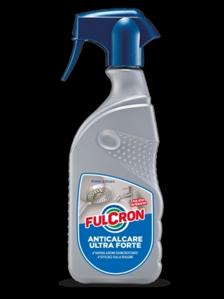 Fulcron Anticalcare Ultra Forte è il disincrostante ad azione rapida sviluppato per eliminare depositi ostinati, vecchi strati di calcare, ruggine e incrostazioni. Ideale per box doccia, vasche, lavabi, rubinetti, piastrelle, ceramica, vetro, plastica, acciaio, metallo cromato e gres, garantisce elevate prestazioni senza danneggiare le guarnizioni in silicone. Fulcron Anticalcare Ultra Forte è il disincrostante ad azione rapida sviluppato per eliminare depositi ostinati, vecchi strati di calcare, ruggine e incrostazioni. Ideale per box doccia, vasche, lavabi, rubinetti, piastrelle, ceramica, vetro, plastica, acciaio, metallo cromato e gres, garantisce elevate prestazioni senza danneggiare le guarnizioni in silicone.