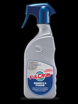 Fulcron Rinnova Fughe interviene su uno degli elementi più esposti all’usura visiva in tutta la casa: le fughe di pavimenti e rivestimenti. Detergente pronto all’uso, è formulato per la pulizia profonda di fughe bianche e colorate; elimina sporco, annerimenti e ingiallimenti dovuti all’accumulo quotidiano di residui e aiuta a riportare le fughe al loro colore originale. Privo di acidi e candeggina, è indicato per gres porcellanato e rivestimenti ceramici monocottura e bicottura. Fulcron Rinnova Fughe interviene su uno degli elementi più esposti all’usura visiva in tutta la casa: le fughe di pavimenti e rivestimenti. Detergente pronto all’uso, è formulato per la pulizia profonda di fughe bianche e colorate; elimina sporco, annerimenti e ingiallimenti dovuti all’accumulo quotidiano di residui e aiuta a riportare le fughe al loro colore originale. Privo di acidi e candeggina, è indicato per gres porcellanato e rivestimenti ceramici monocottura e bicottura.