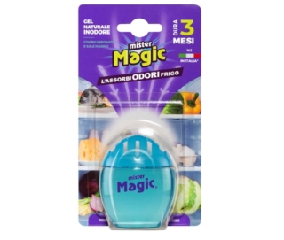 Mister Magic Assorbiodori Frigo è un gel naturale inodore con bicarbonato e sale marino che assorbe e neutralizza i cattivi odori. La sua formula è efficace fino a 3 mesi: il gel si riduce gradualmente man mano che assorbe gli odori, indicando visibilmente quando è il momento della sostituzione grazie al pratico segnale sul prodotto. Prezzo 2,39 euro. www.amazon.it Mister Magic Assorbiodori Frigo è un gel naturale inodore con bicarbonato e sale marino che assorbe e neutralizza i cattivi odori. La sua formula è efficace fino a 3 mesi: il gel si riduce gradualmente man mano che assorbe gli odori, indicando visibilmente quando è il momento della sostituzione grazie al pratico segnale sul prodotto. Prezzo 2,39 euro. www.amazon.it