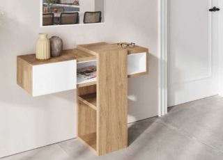 In finitura bianco ed effetto legno, Nevay di Deghi misura L 100 x P 30 x H 72,5 cm. Costa 128 euro (specchio incluso).  www.deghi.it
