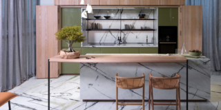 cucina con isola vuota di porcelanosa