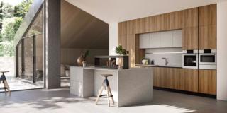 cucina con nicchia tra colonne di Ar Tre