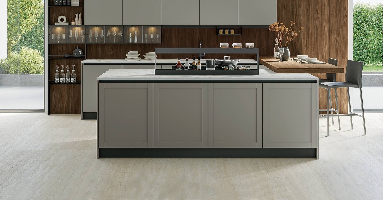 Infinity di Stosa Cucine, con top Dekton Entzo, ha le ante in Pet opaco Grigio Fumo, mentre la boiserie in termostrutturato in finitura Rovere Liquirizia è accessoriata con elementi Combo Line e vetrine Addendum. Prezzo da rivenditore. www.stosacucine.com Infinity di Stosa Cucine, con top Dekton Entzo, ha le ante in Pet opaco Grigio Fumo, mentre la boiserie in termostrutturato in finitura Rovere Liquirizia è accessoriata con elementi Combo Line e vetrine Addendum. Prezzo da rivenditore. www.stosacucine.com