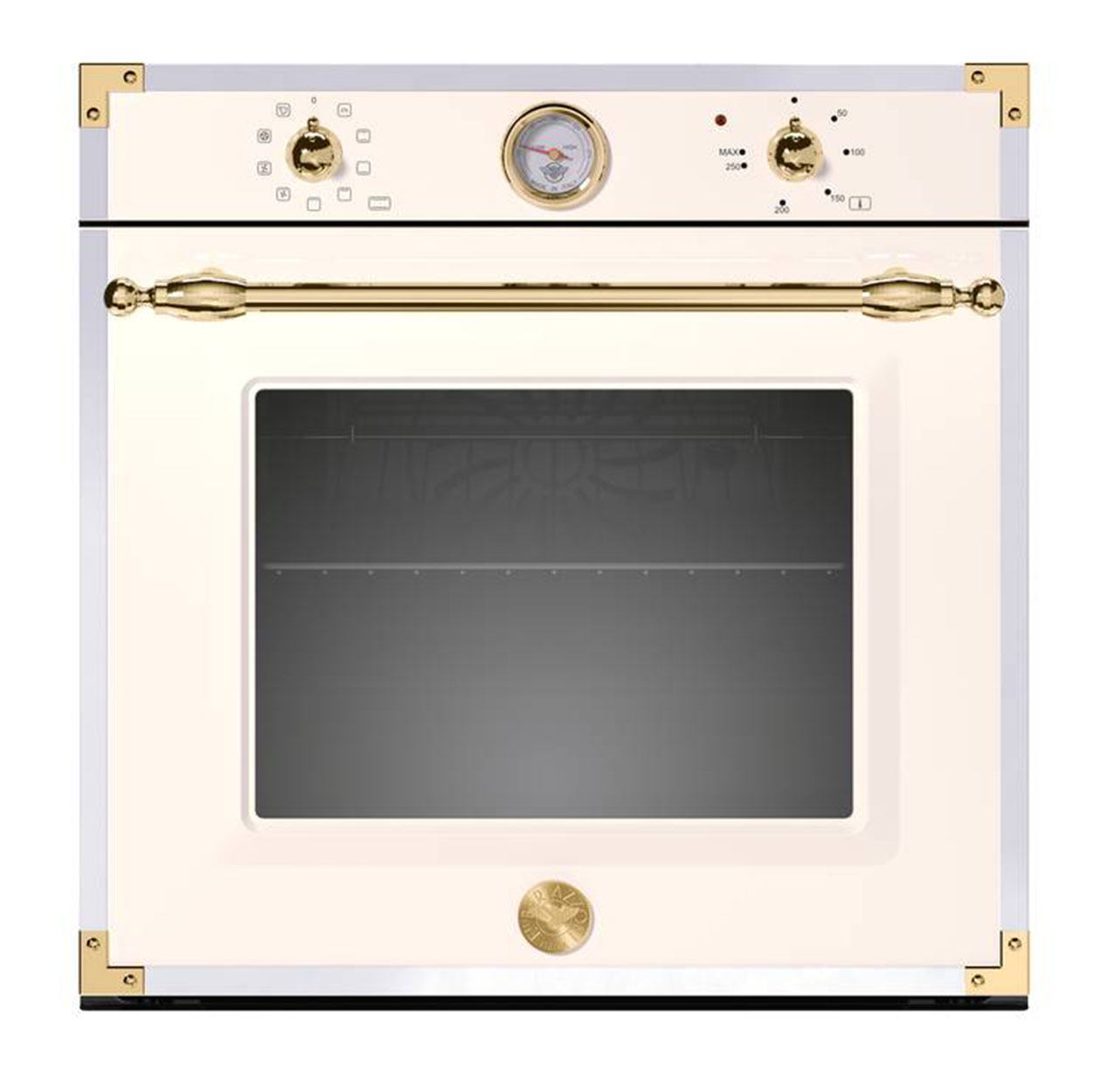 La Serie Heritage di Bertazzoni è ispirata alle originali cucine a legna degli inizi del secolo scorso ed è caratterizzata da manopole rotonde con cromatura lucida. Il forno da incasso largo 60 cm F609HEREKTAG ha cavità capiente 76 litri e 9 funzioni. Il controllo è reso agevole e preciso dalle manopole in metallo e dal termometro analogico, e la porta è dotata di pratica apertura silenziosa e controllata. È disponibile in Nero opaco e Avorio con finitura cromata. Prezzo 1.649 euro. www.bertazzoni.com