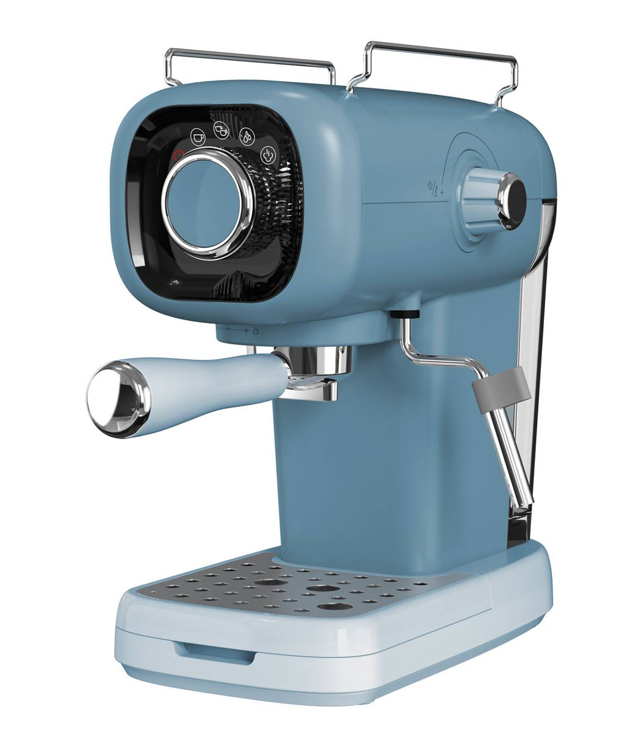 Ideale per fare comodamente a casa il caffè o il vapore per le bevande calde o il cappuccino, la macchina caffè Iridea di Tognana si utilizza con caffè macinato o cialde. È dotata di pompa ad alta pressione, manopola di regolazione vapore, serbatoio dell'acqua trasparente rimovibile da 0,7 litri, portafiltro in acciaio, vaschetta raccogligocce estraibile e lavabile, cucchiaio dosatore e base riscaldante. Misura L 18 x P 37,5 x H 34,5 cm. Prezzo 110 euro. www.tognana.com