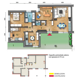 1 Giardino 2 Ingresso 3 Corridoio 4 Zona pranzo 5 Soggiorno 6 Studio 7 Bagno 8 Ripostiglio 9 Cucina 10 Disimpegno 11 Camera matrimoniale 12 Camera 1 Giardino 2 Ingresso 3 Corridoio 4 Zona pranzo 5 Soggiorno 6 Studio 7 Bagno 8 Ripostiglio 9 Cucina 10 Disimpegno 11 Camera matrimoniale 12 Camera