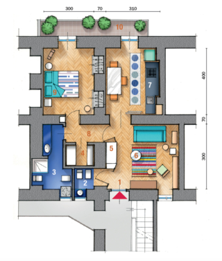 1 Ingresso
2 Bagno nuovo
3 Bagno esistente
4 Cabina Armadio
5 Mobile guardaroba
6 Soggiorno
7 Cucina
8 Disimpegno
9 Camera da letto
10 Balcone 1 Ingresso
2 Bagno nuovo
3 Bagno esistente
4 Cabina Armadio
5 Mobile guardaroba
6 Soggiorno
7 Cucina
8 Disimpegno
9 Camera da letto
10 Balcone