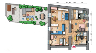 1 Ingresso 2 Studio 3 Bagno 4 Ripostiglio 5 Cameretta
6 Corridoio 7 Cucina 8 Zona pranzo 9 Salotto
10 Cabina armadio 11 Camera matrimoniale 12 Terrazza 1 Ingresso 2 Studio 3 Bagno 4 Ripostiglio 5 Cameretta
6 Corridoio 7 Cucina 8 Zona pranzo 9 Salotto
10 Cabina armadio 11 Camera matrimoniale 12 Terrazza