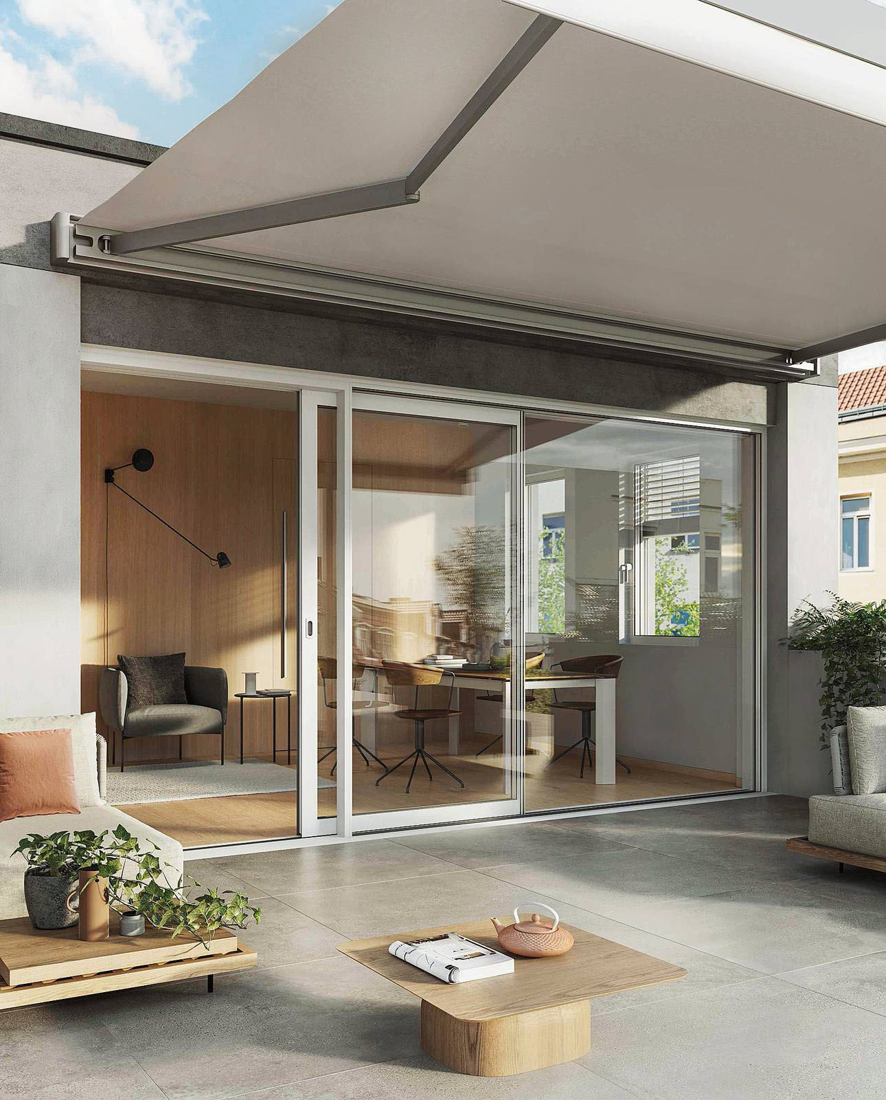 Gli scorrevoli in alluminio ASE 80.HI (High Insulation) di Schüco Italia coniugano profili ultrasottili e grandi superfici vetrate, fino a 3,5 x 3,5 metri. Ottimi i livelli di isolamento termico (Uw fino a 0,99 W/m²K) e abbattimento acustico fino a 43 dB. Si realizzano su misura, prezzo su preventivo. www.schueco.it Gli scorrevoli in alluminio ASE 80.HI (High Insulation) di Schüco Italia coniugano profili ultrasottili e grandi superfici vetrate, fino a 3,5 x 3,5 metri. Ottimi i livelli di isolamento termico (Uw fino a 0,99 W/m²K) e abbattimento acustico fino a 43 dB. Si realizzano su misura, prezzo su preventivo. www.schueco.it